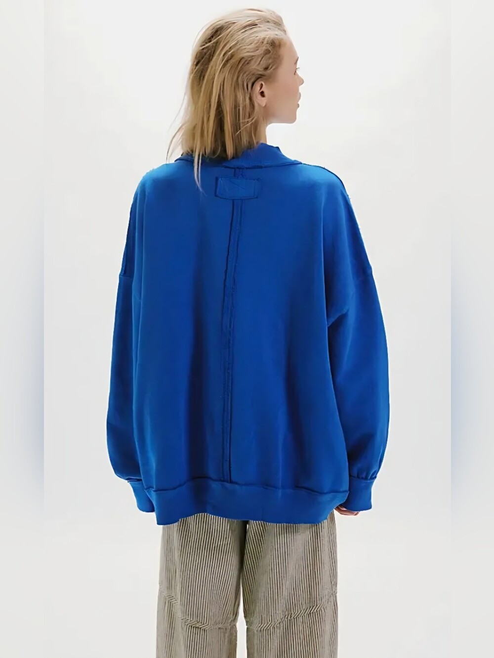 Free People We The Free Palm Springs Mock Neck Pullover - Saphire Blue - Picture 2 of 6
